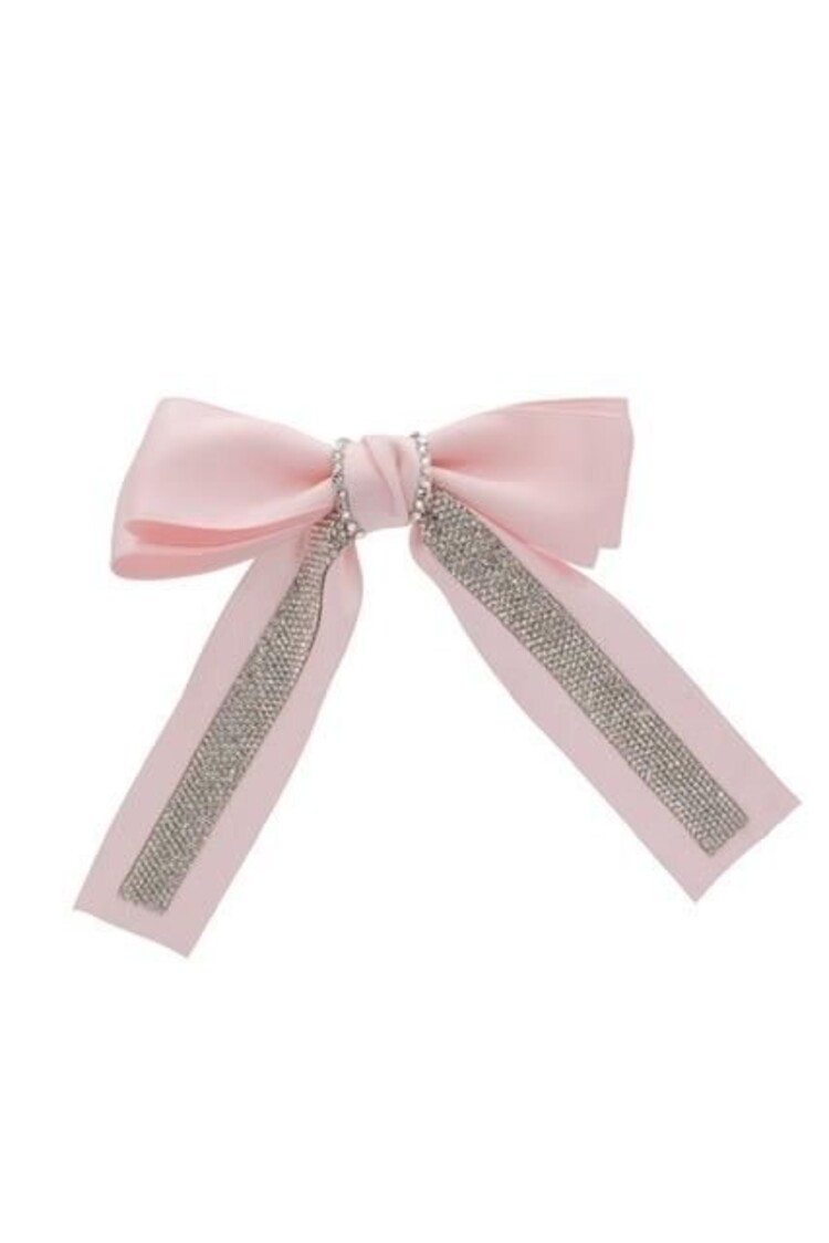 Bari Lynn Crystallized Satin Bow Clip