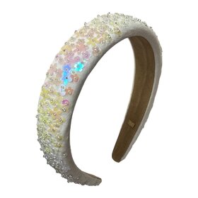 Bari Lynn Flower Sequin Velvet Headband