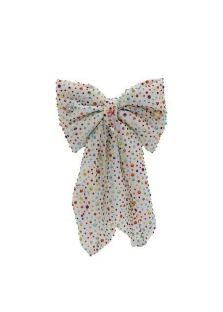 Bari Lynn Jeweled Tulle Bow Hair Clip