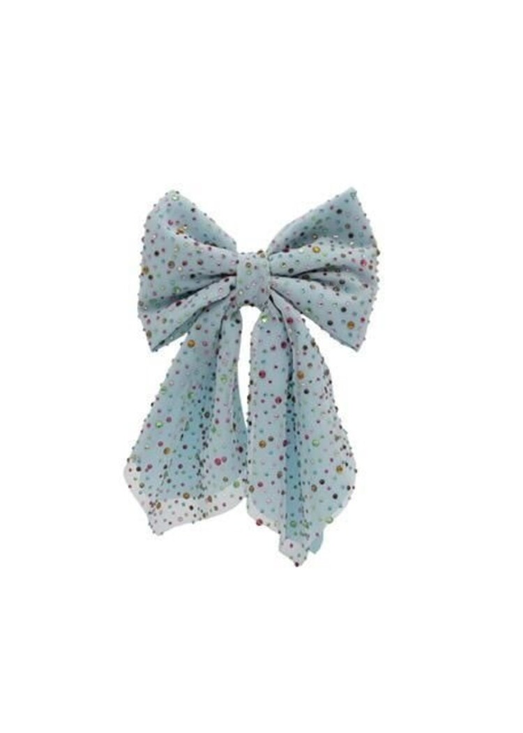 Bari Lynn Jeweled Tulle Bow Hair Clip