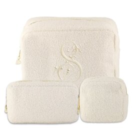 Carrying Kind Ivory Boucle Cosmetic Bag