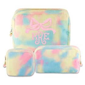 Carrying Kind Tie Dye Boucle Cosmetic Bag