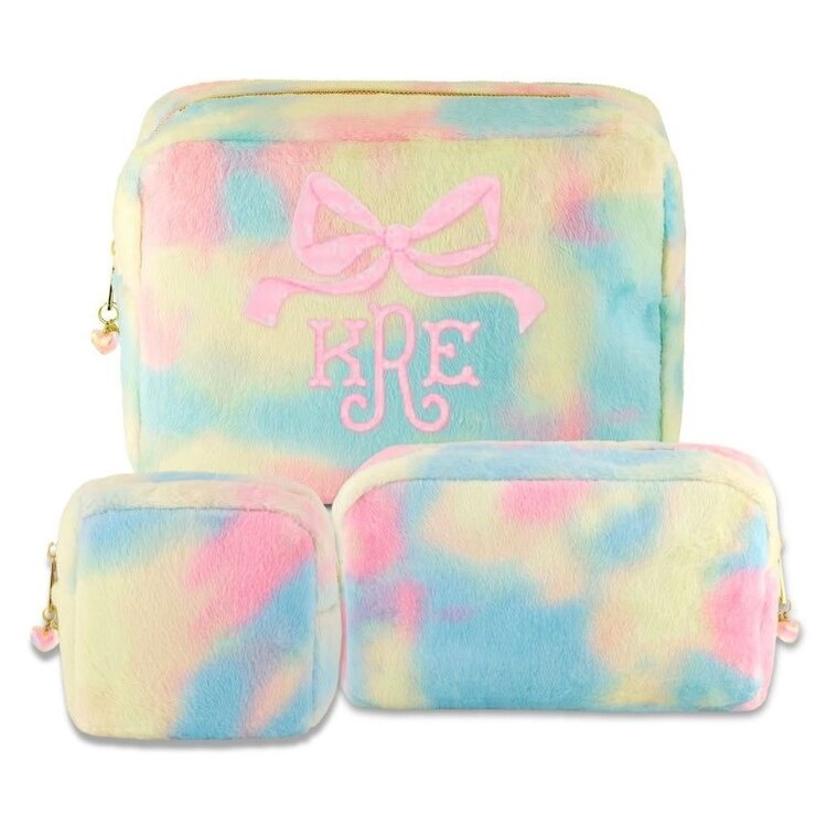 Carrying Kind Tie Dye Boucle Cosmetic Bag