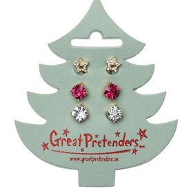 Great Pretenders Holiday Pleather Tree Clip on Earrings