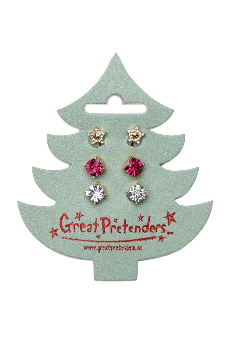 Great Pretenders Holiday Pleather Tree Clip on Earrings