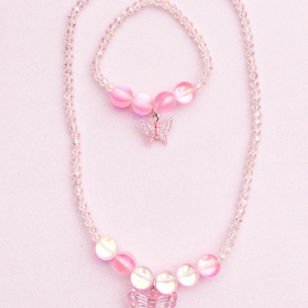 Great Pretenders Boutique Holo Pink Crystal Necklace