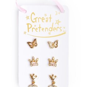 Great Pretenders Boutique Royal Crown Studded Earrings