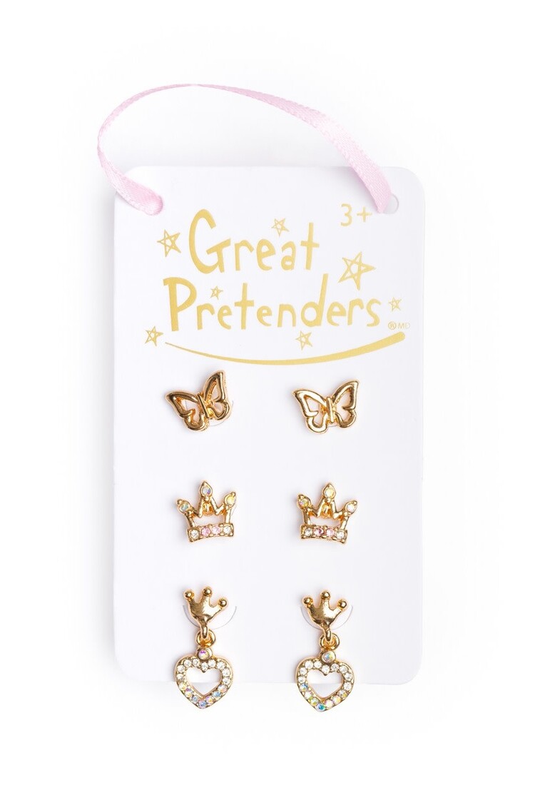 Great Pretenders Boutique Royal Crown Studded Earrings