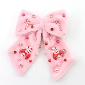 Poppyland Embellished Velvet Bow Clip
