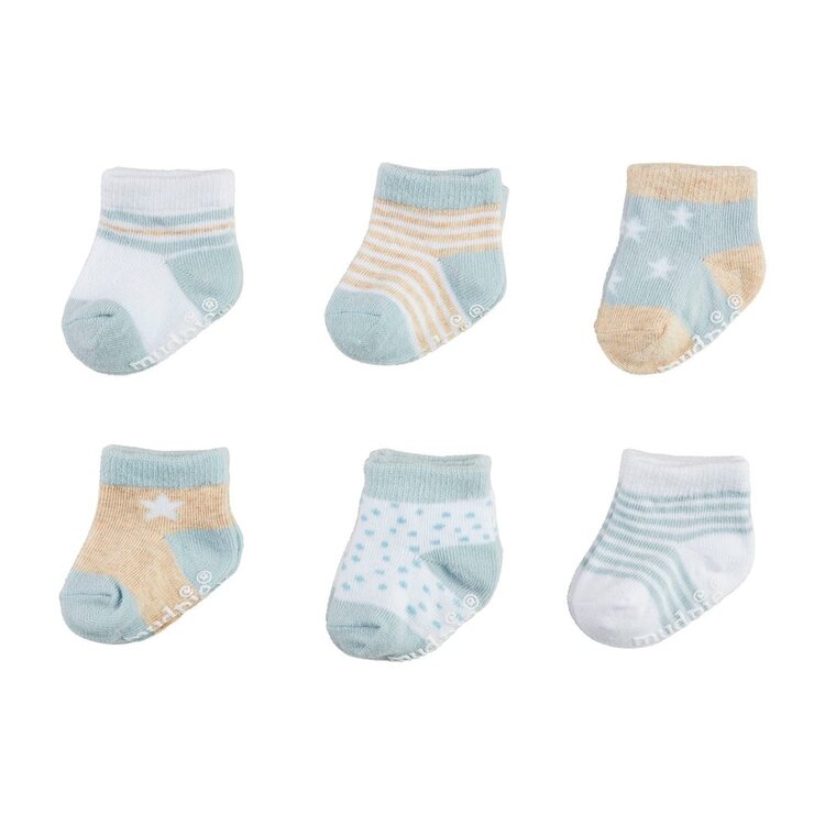 Mud Pie Blue Baby Socks 0/6m