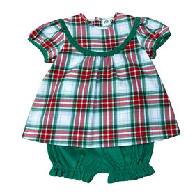 Ishtex Red/Green Plaid Bloomer Set