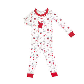 Ishtex Santa Milk & Cookies Ruffle PJ Set