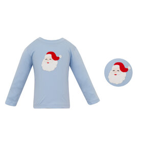 Claire & Charlie Blue Santa LS Shirt