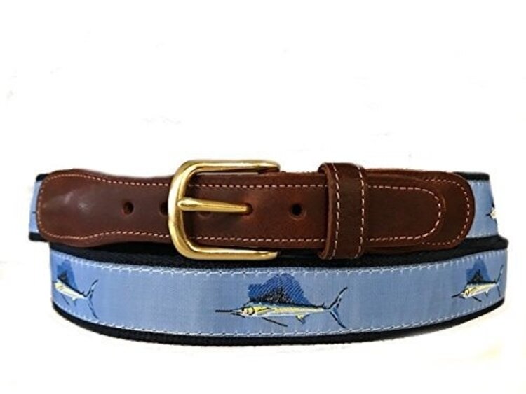 Ebinger Brothers Blue Sailfish on Navy Belt