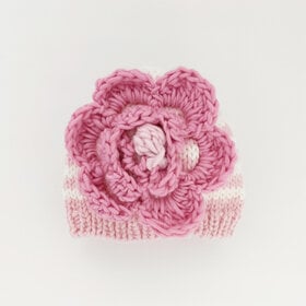 Huggalugs Parfait Pink Flower Beanie