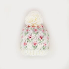 Huggalugs Bitty Blooms Blush Beanie Hat