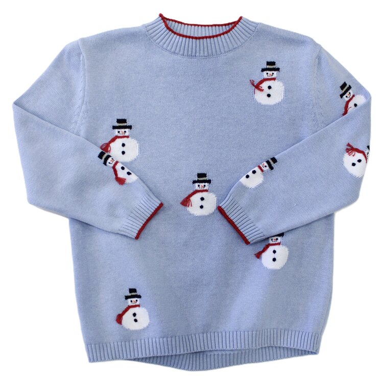 Luigi Kids Blue Snowman Sweater