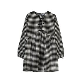 Mayoral Black Check Bow Dress