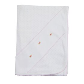 Baby Threads Pink Dot w/Flower Emb Peggy Blanket