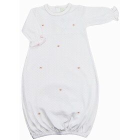 Baby Threads Pink Dot w/Flower Emb Peggy Gown