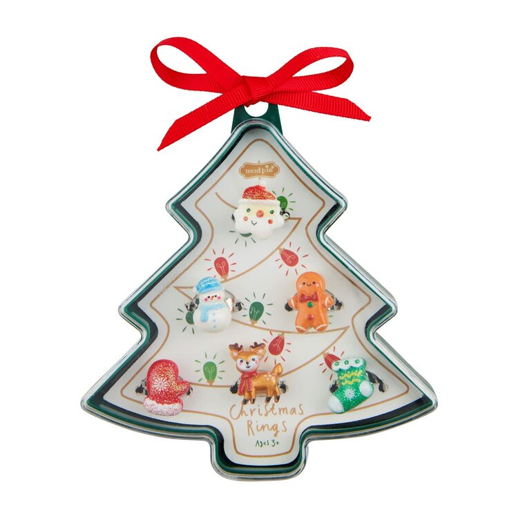 Mud Pie Christmas Ring Set