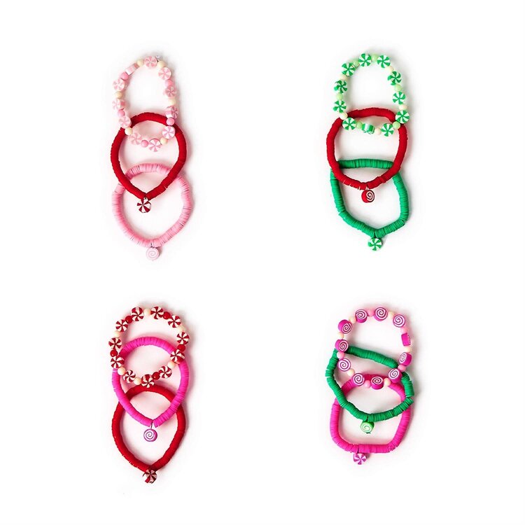 Two's Company Peppermint Candy Elastic Bracelets