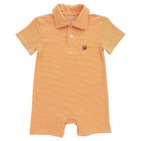 Itsy Bitsy Orange Game Day Polo Romper