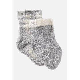 Barefoot Dreams Moonbeam Cream Baby Plaid Sock Set