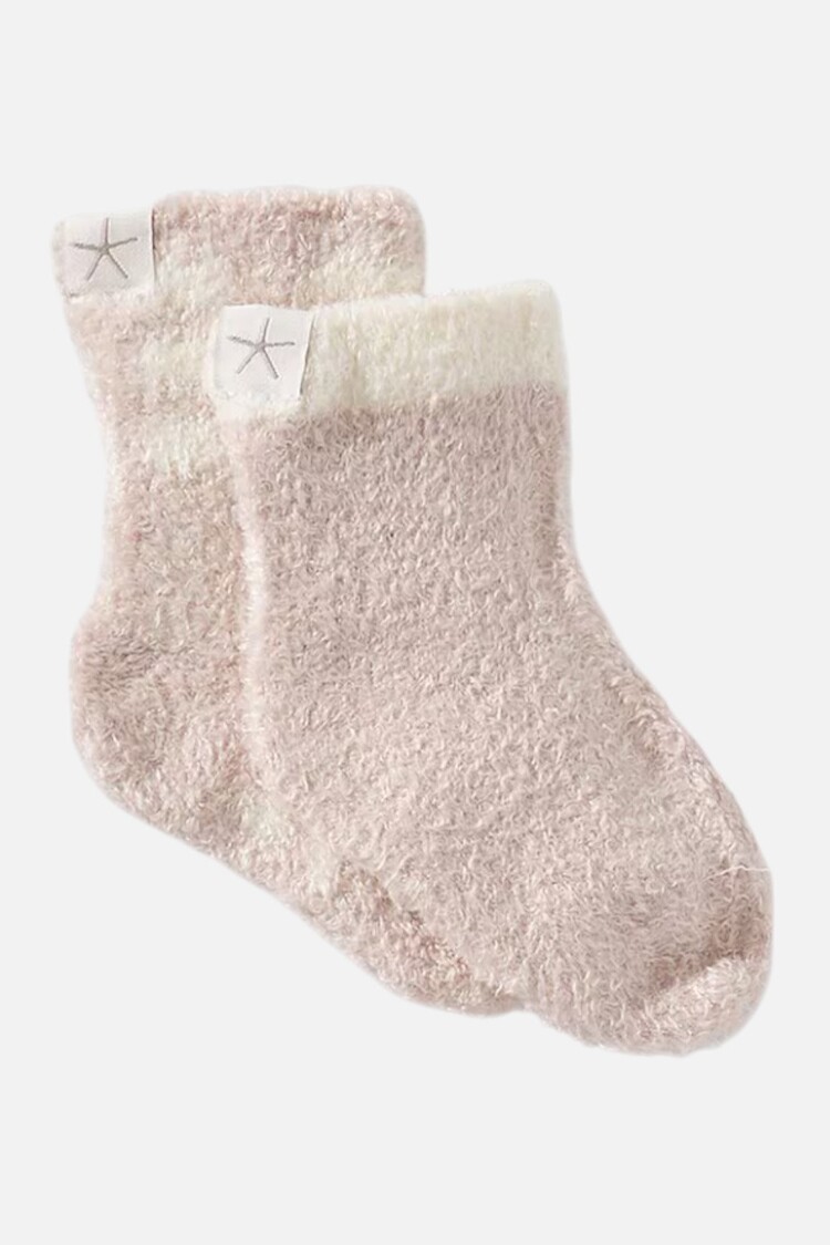 Barefoot Dreams Barely Pink Baby Plaid Sock set