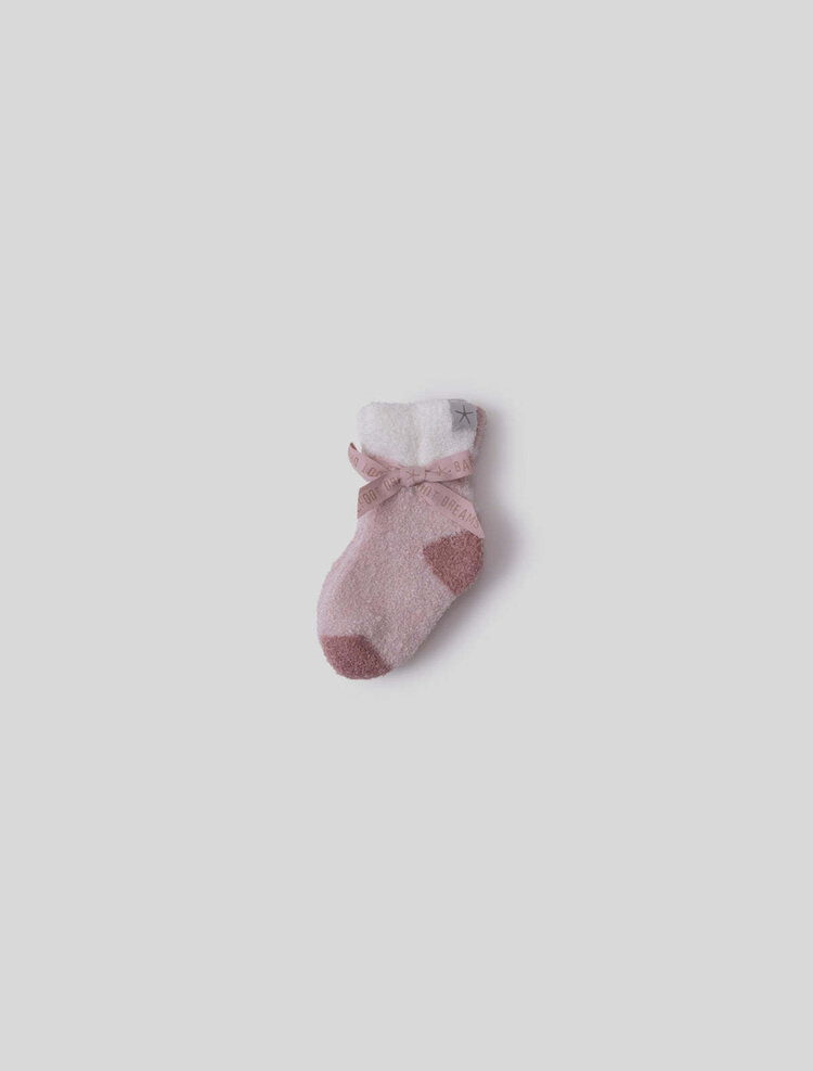 Barefoot Dreams Dusty Rose Baby Stripe Sock Set