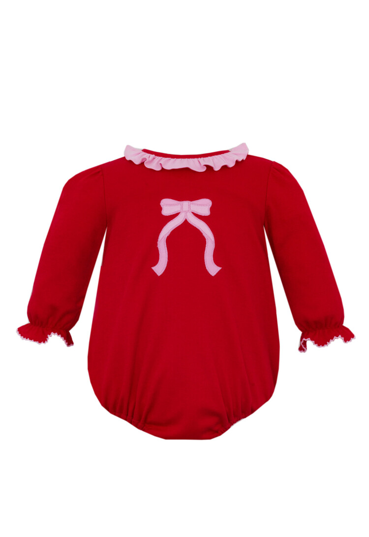 Claire & Charlie Red Bubble W/Pink Bow