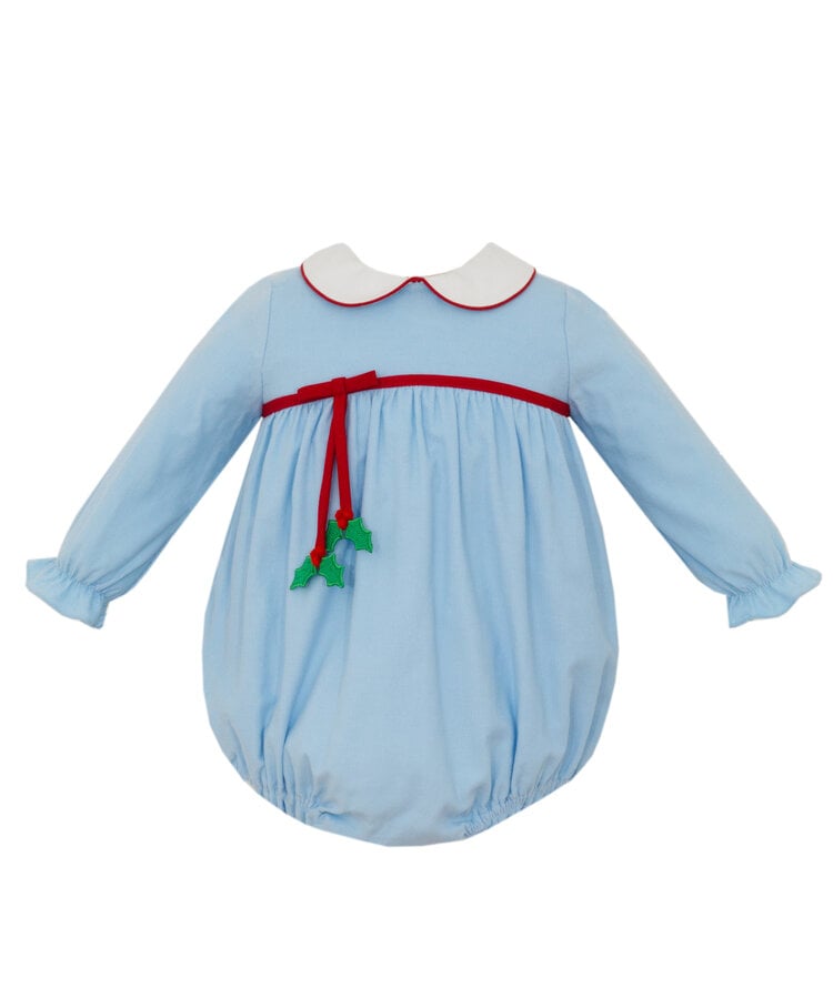 Claire & Charlie Blue Corduroy Holly Bubble