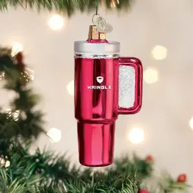Pink Glass Kringle Cup Ornament