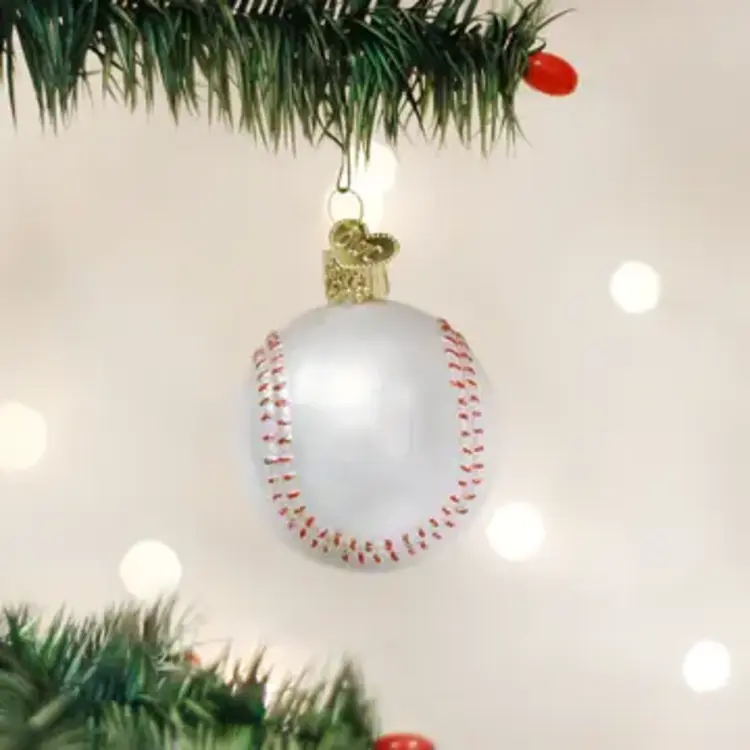 Baseball Glass Ornament