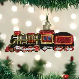 Train Glass Ornament