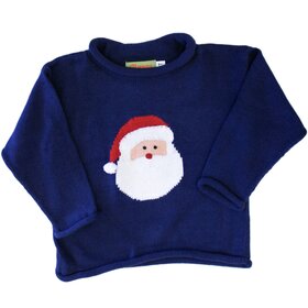 Luigi Kids Navy Santa Sweater