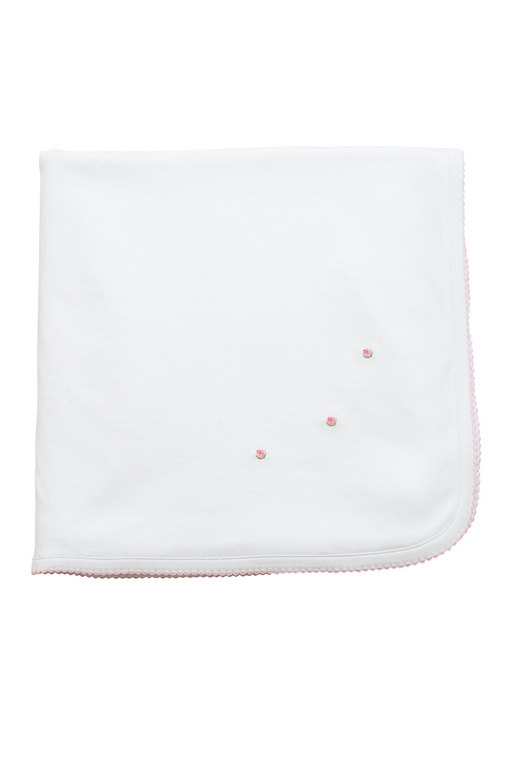 Proper Peony Embroidered Pima Blanket