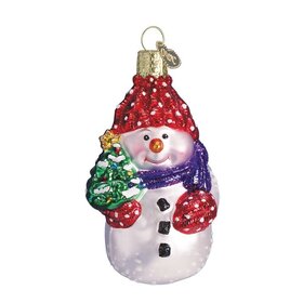 Snowman Glass Ornament