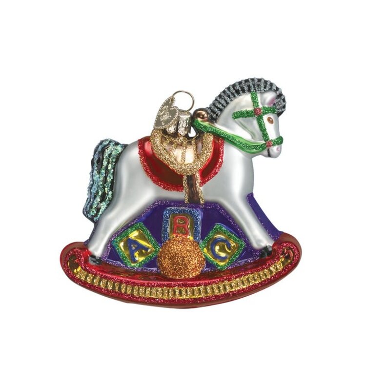 Rocking Horse Glass Ornament