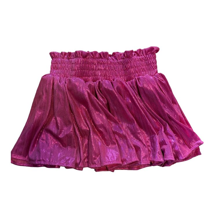 Tweenstyle Hot Pink Plisse Shine Skort