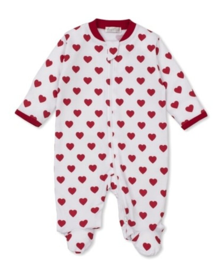 Kissy Kissy Red Heart Zip Footie