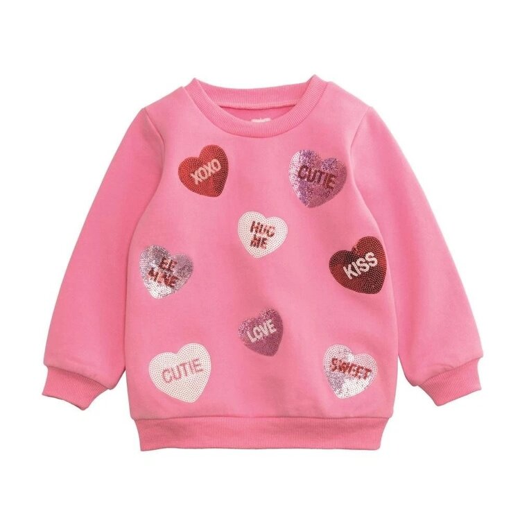 Mud Pie Sequin Hearts Sweatshirt