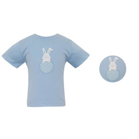 Claire & Charlie Blue Bunny in Egg Shirt