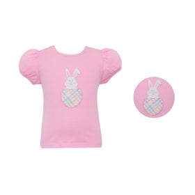 Claire & Charlie Pink Bunny in Egg Shirt