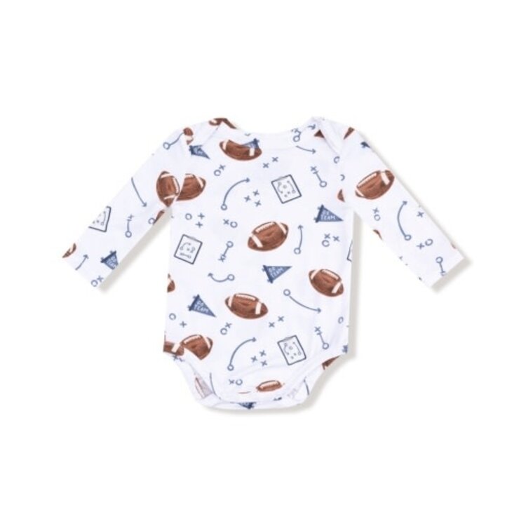 Angel Dear Touchdown Time - Navy - Lap Shoulder Bodysuit