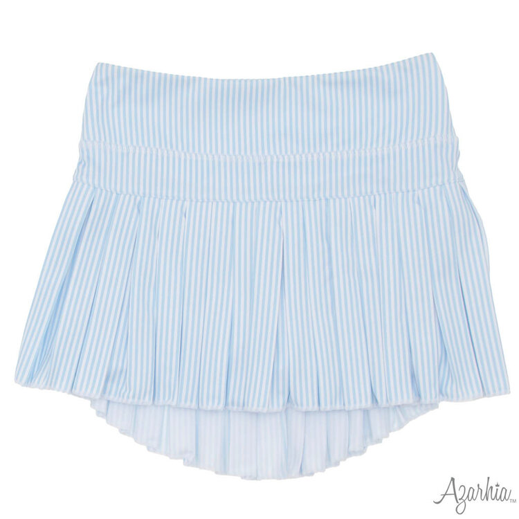 Azarhia Blue Stripe Pleated Skort