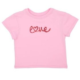 Azarhia Sequin Love on Pink Boxy Shirt