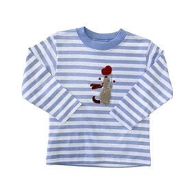 The Smiley Crab Blue Stripe Valentine Balloon Shirt