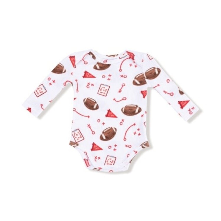 Angel Dear Touchdown Time - Red - Lap Shoulder Bodysuit