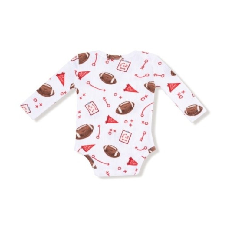 Angel Dear Touchdown Time - Red - Lap Shoulder Bodysuit